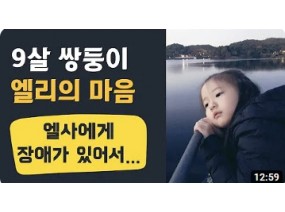 자폐 스펙트럼 쌍둥이를 둔 9살 마음 / 엘사와 엘리